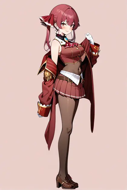 1girl, houshou marine (1st costume), hololive