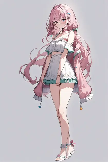 1girl, hakui koyori (summer), hololive