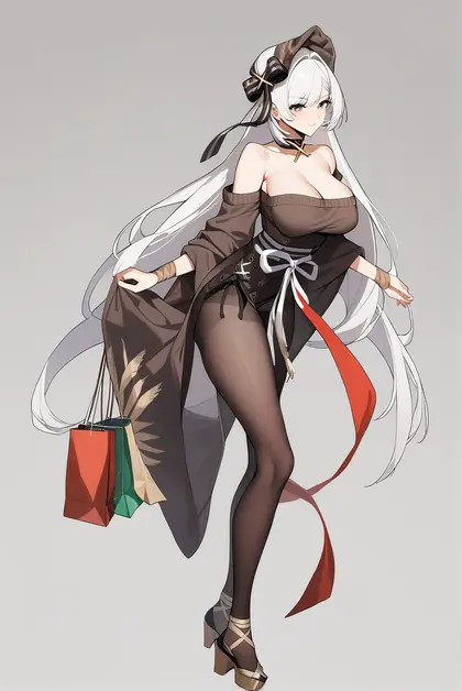 1girl, belfast (shopping with the head maid) (azur lane), azur lane