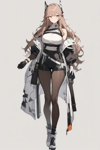 1girl, persicaria (neural cloud), girls' frontline
