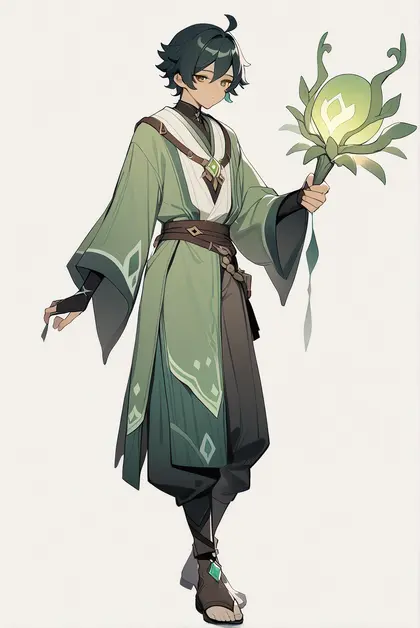 1boy, nameless bard (genshin impact), genshin impact