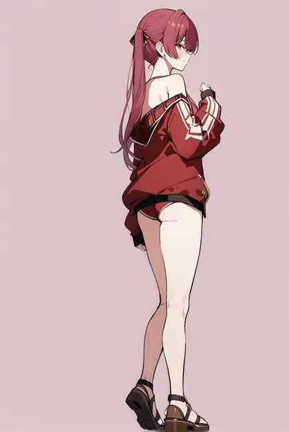 1girl, houshou marine (summer), hololive