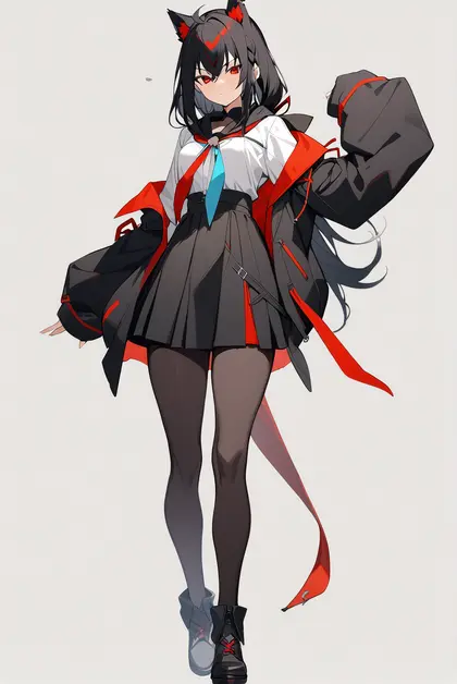 1girl, kurokami fubuki, hololive