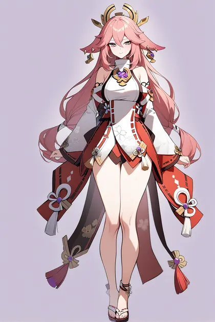 1girl, yae miko, genshin impact