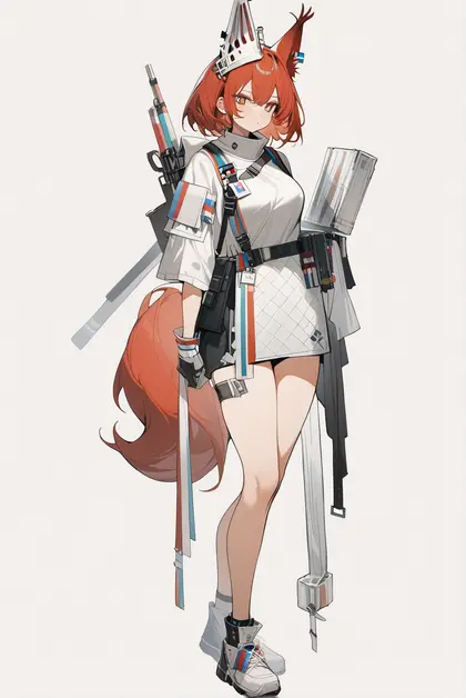 1girl, flametail (arknights), arknights