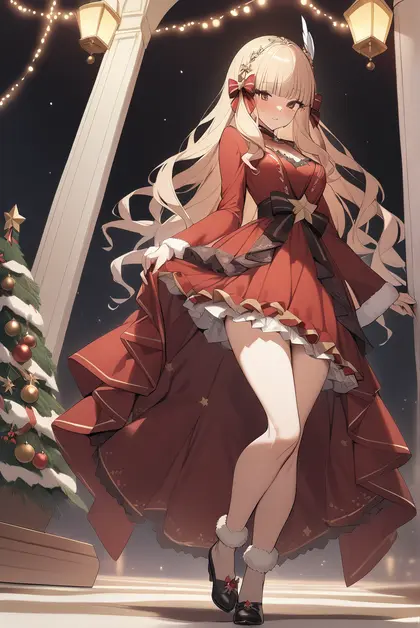 1girl, saren (christmas) (princess connect!), princess connect!