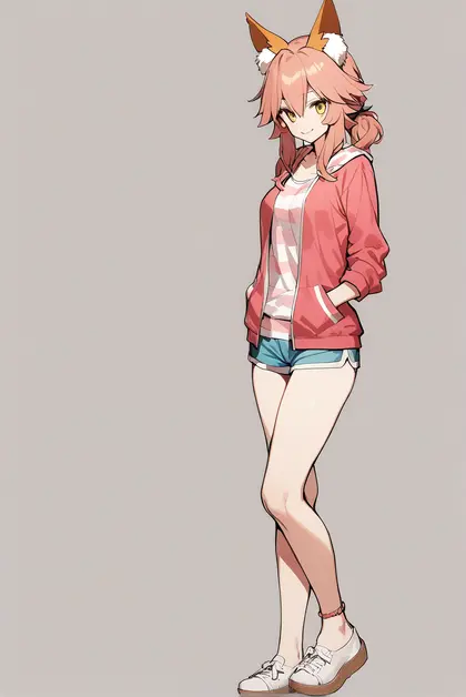 1girl, tamamo no mae (spring casual) (fate), fate/grand order