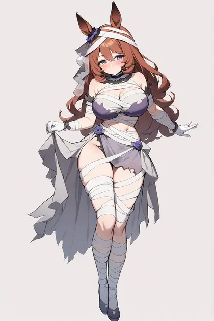 1girl, super creek (chiffon ribbon mummy) (umamusume), umamusume