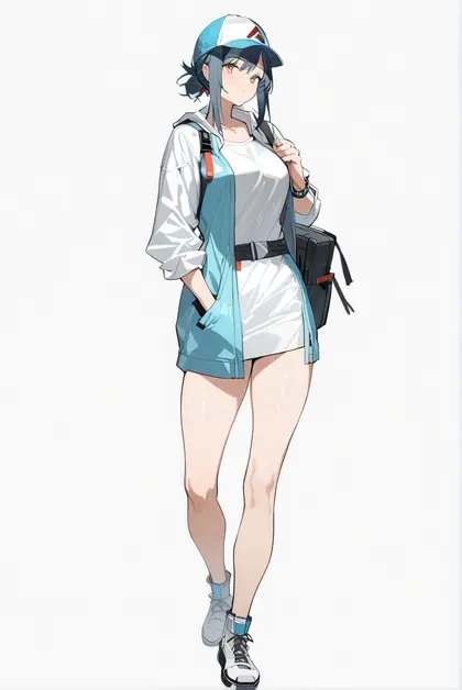 1girl, female tourist c (arknights), arknights