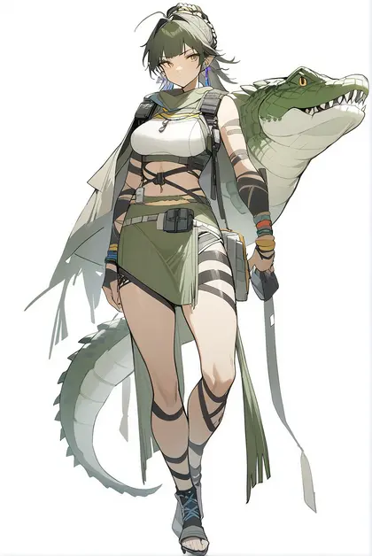 1girl, gavial the invincible (arknights), arknights