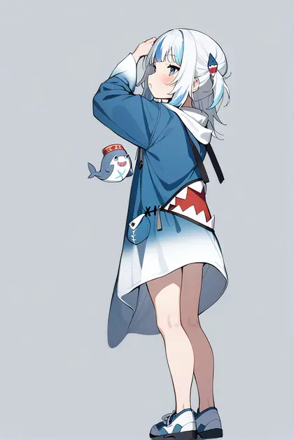 1girl, bloop (gawr gura), hololive