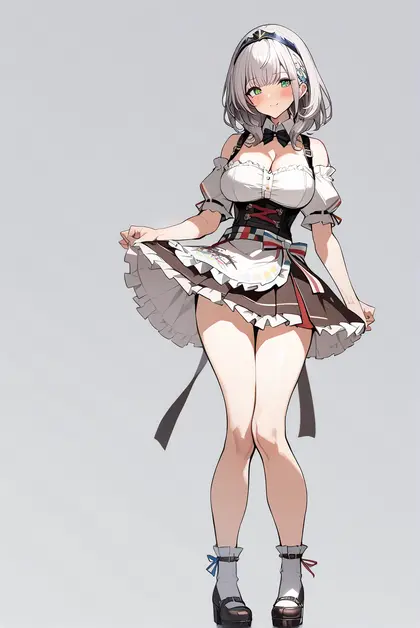 1girl, shirogane noel (dirndl), hololive