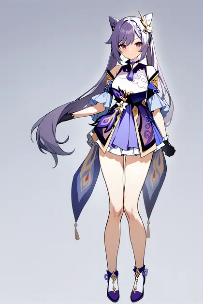 1girl, keqing (genshin impact), genshin impact