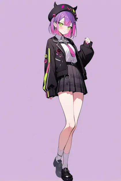 1girl, tokoyami towa (school uniform), hololive