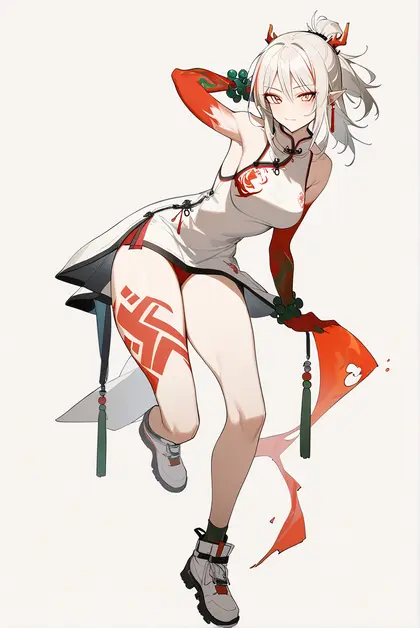 1girl, nian (unfettered freedom) (arknights), arknights