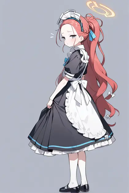 1girl, yuzu (maid) (blue archive), blue archive