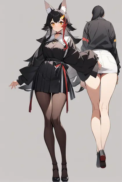 1girl, ookami mio, hololive