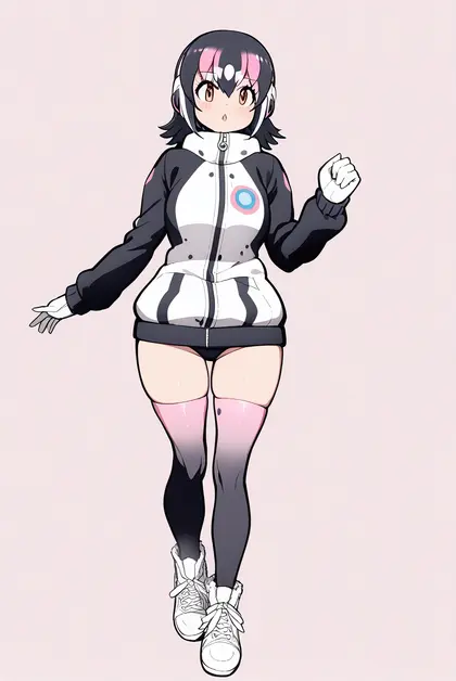 1girl, humboldt penguin (kemono friends), kemono friends