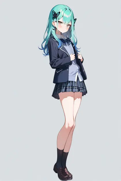 1girl, uruha rushia (school uniform), hololive