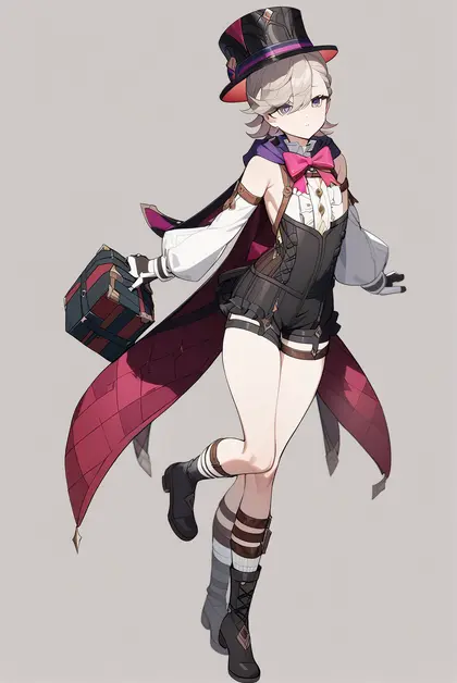 1boy, lyney (genshin impact), genshin impact