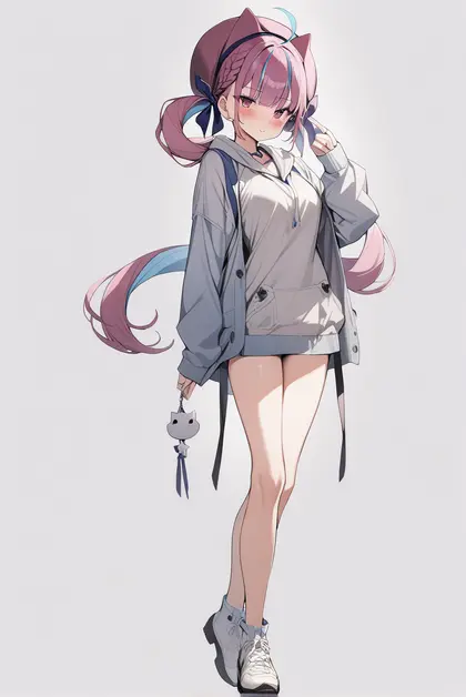 1girl, neko (minato aqua), hololive