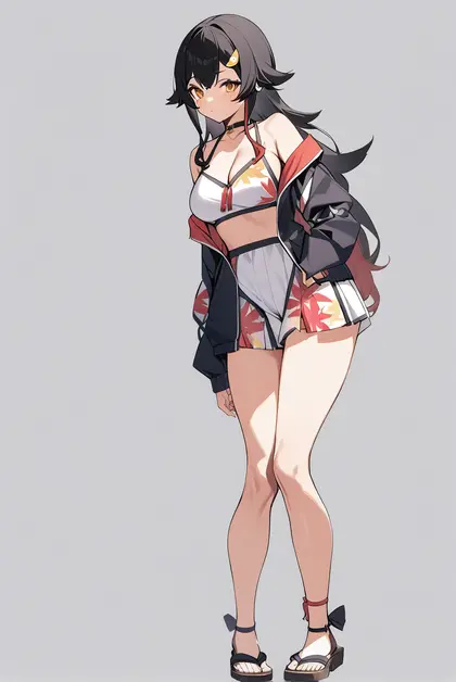 1girl, ookami mio (hololive summer 2019), hololive