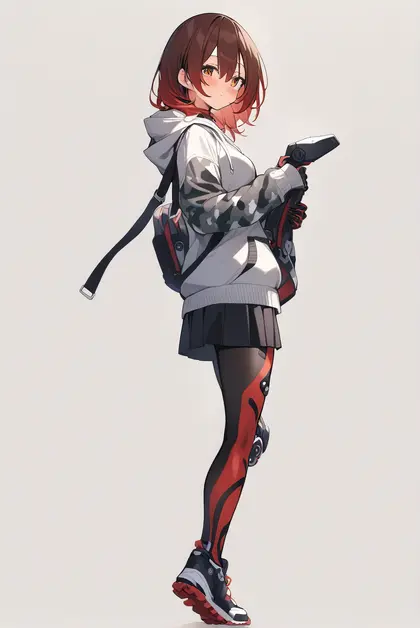 1girl, roboco-san (hoodie), hololive