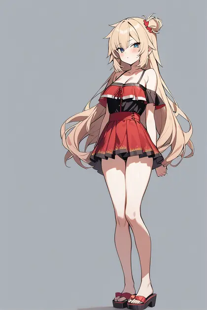 1girl, akai haato (hololive summer 2019), hololive