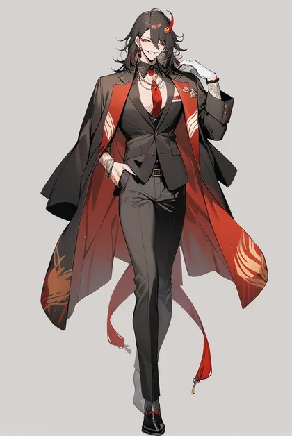 1boy, vox akuma (1st costume), nijisanji