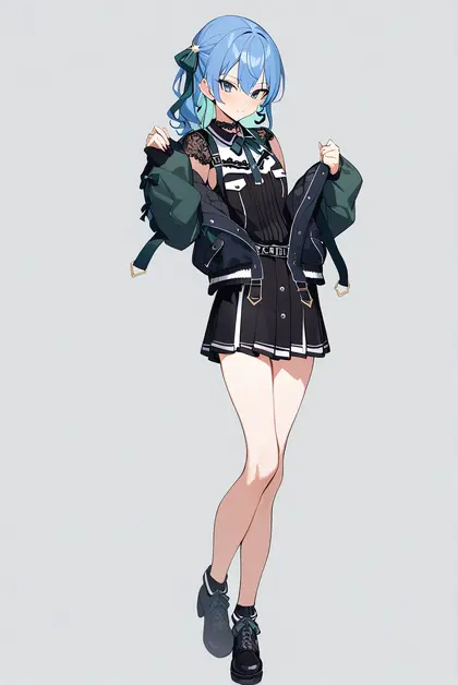 1girl, hoshimachi suisei (3rd costume), hololive