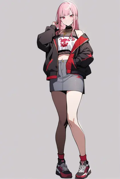 1girl, mori calliope (streetwear), hololive