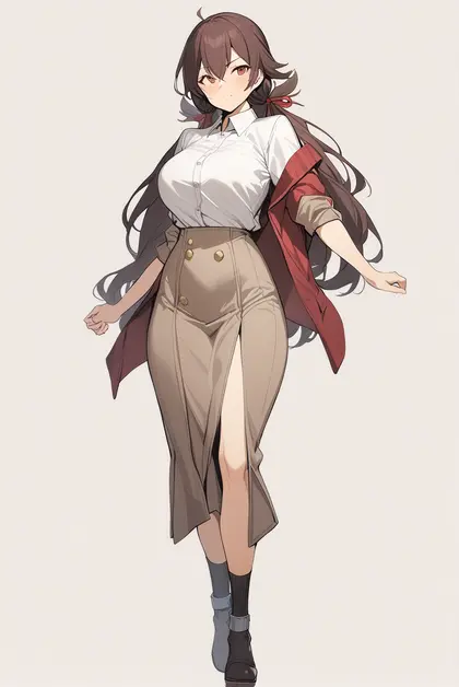 1girl, akagi (kancolle), kantai collection