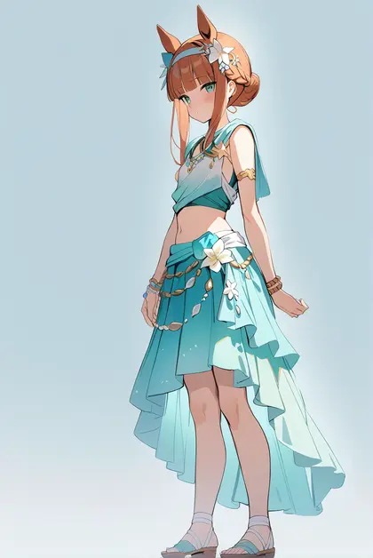 1girl, silence suzuka (emerald on the waves) (umamusume), umamusume