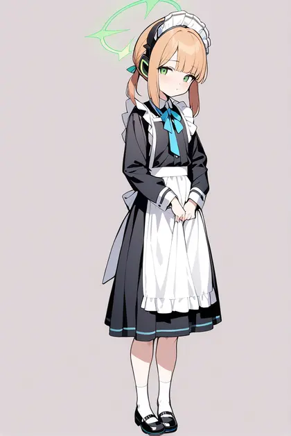 1girl, midori (maid) (blue archive), blue archive