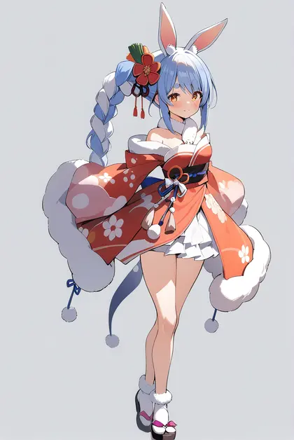 1girl, usada pekora (new year), hololive