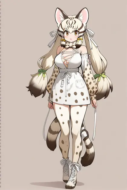 1girl, geoffroy's cat (kemono friends), kemono friends
