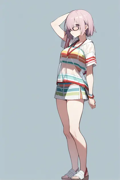 1girl, mash kyrielight (swimsuit of perpetual summer ver.02), fate/grand order