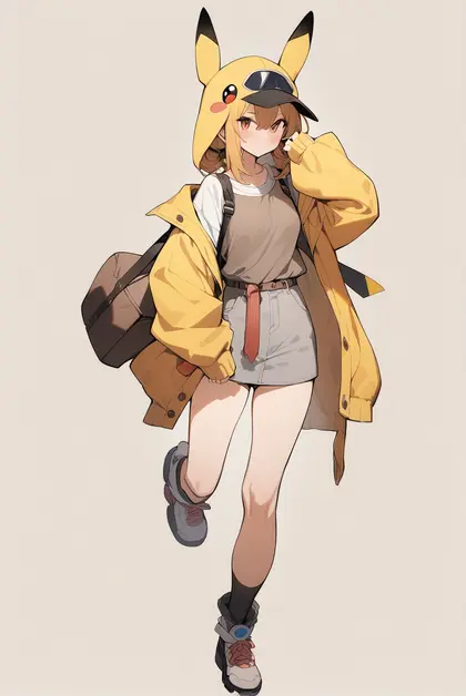 1girl, pikachu, pokemon