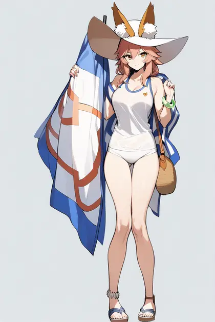 1girl, tamamo no mae (swimsuit lancer) (second ascension) (fate), fate/grand order