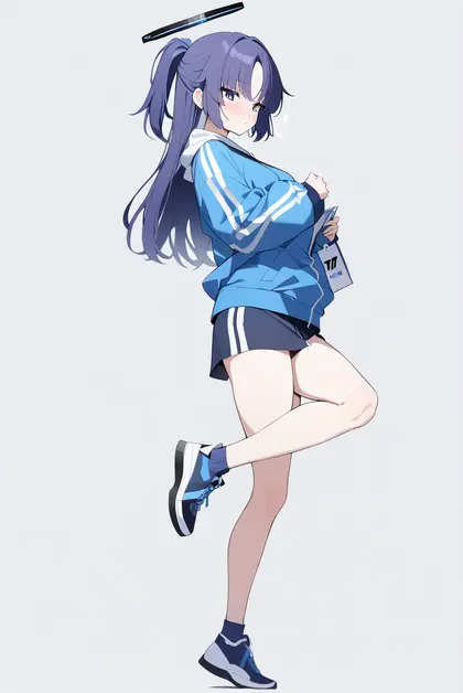 1girl, yuuka (track) (blue archive), blue archive