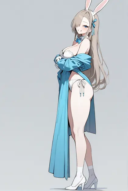 1girl, asuna (bunny) (blue archive), blue archive