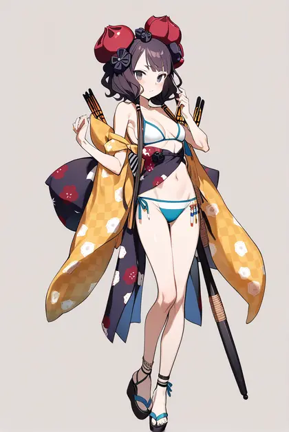 1girl, katsushika hokusai (swimsuit saber) (fate), fate/grand order