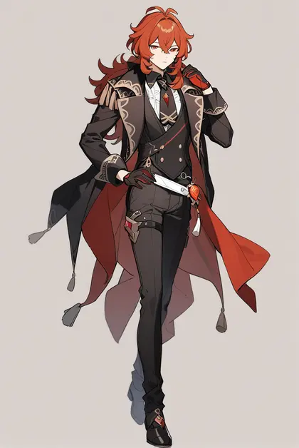 1boy, diluc (genshin impact), genshin impact