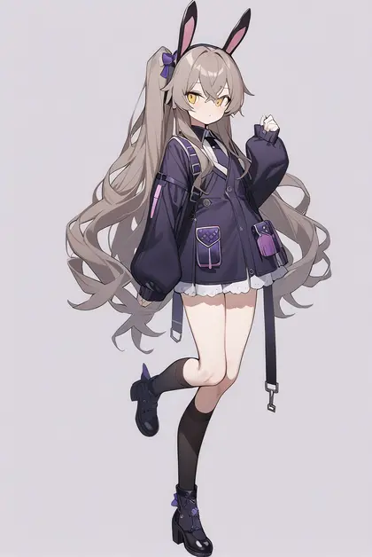 1girl, ump45 (agent lop rabbit) (girls' frontline), girls' frontline