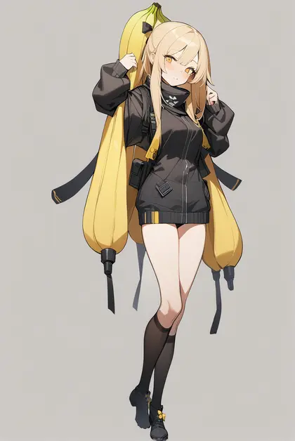 1girl, banana (girls' frontline), girls' frontline