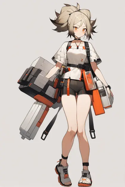 1girl, ifrit (sunburn) (arknights), arknights