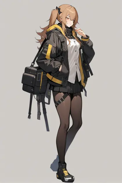 1girl, ump9 (mod3) (girls' frontline), girls' frontline