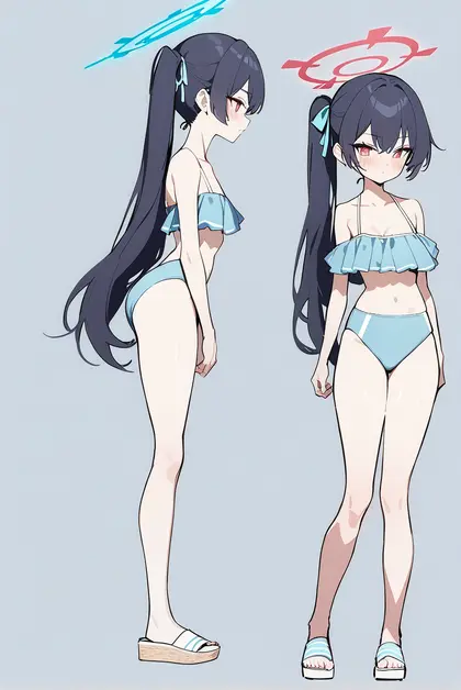 1girl, serika (swimsuit) (blue archive), blue archive