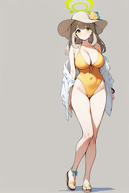 1girl, nonomi (swimsuit) (blue archive), blue archive