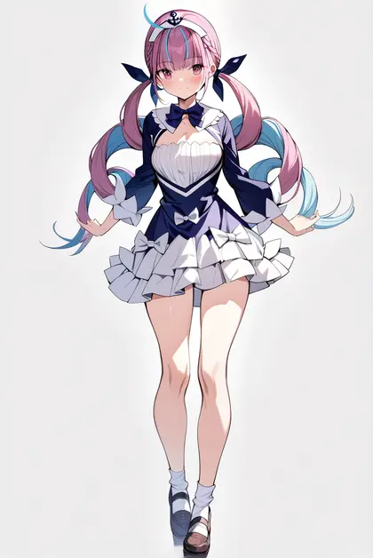 1girl, minato aqua (1st costume), hololive